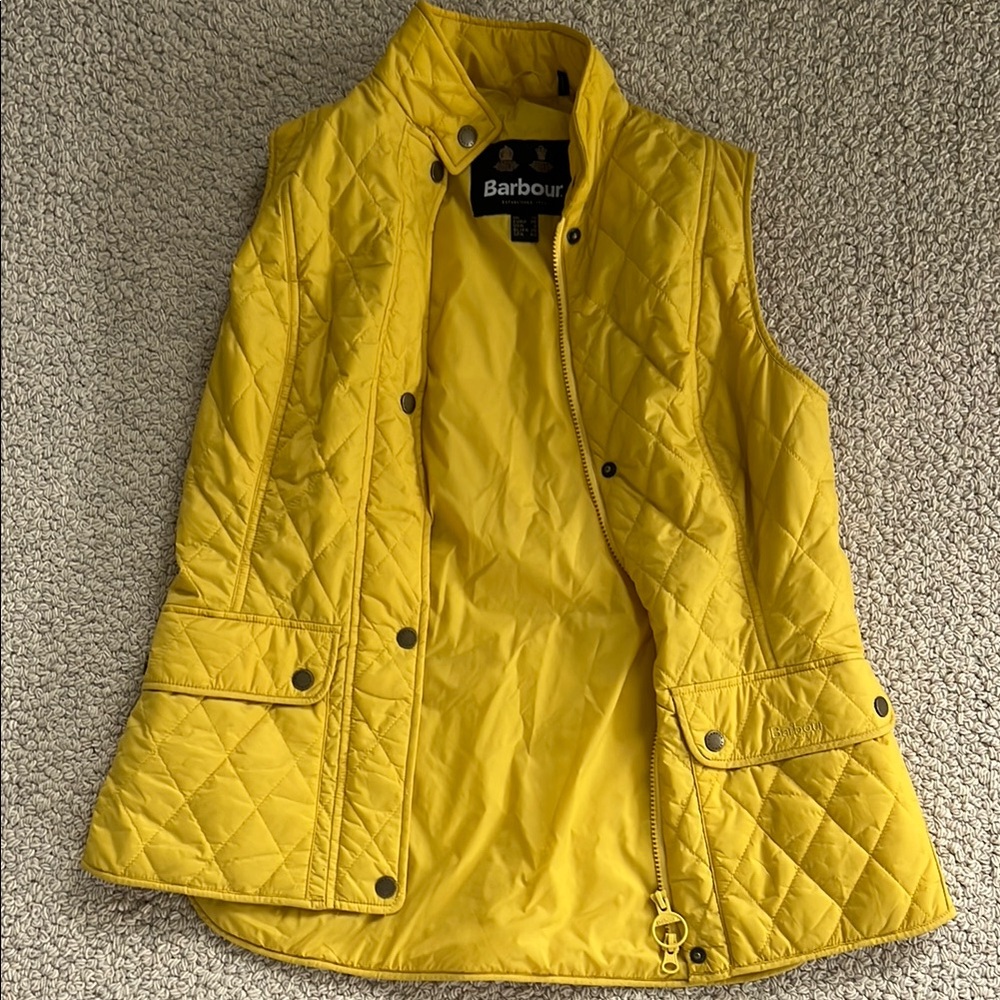 Barbour Women's Yellow Quilted Vest
